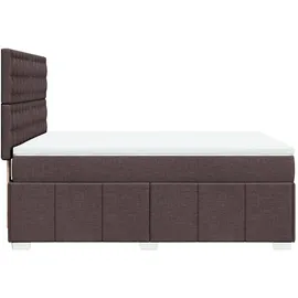 vidaXL Boxspringbett mit Matratze Dunkelbraun 140x200 cm Stoff