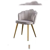 KAWOLA Stuhl SALLY Esszimmerstuhl Velvet silber Fuß gold