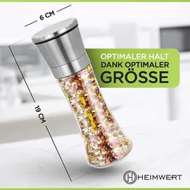 HEIMwert Salz- und Pfeffermühlen Set Gewürzmühle 19 cm Weiß unbefüllt