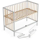 Sämann – make a difference. Beistellbett Weiß, Natur, Holz, Echtholz,Buche, 120x90x60 cm Babymöbel, Babybetten, Beistellbetten