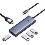 Baseus UltraJoy 5-Port Kabelgebunden USB 3.2 Gen 1 (3.1 Gen 1) Type-C Grau