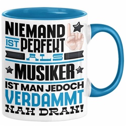 Trendation Tasse Musiker Geschenk Tasse Lustige Geschenkidee für Musiker Geburtstag Kaf blau