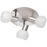 meineWunschleuchte Rondell 3-flammiger Deckenstrahler mit Glasschirmen weiß Ø 22cm