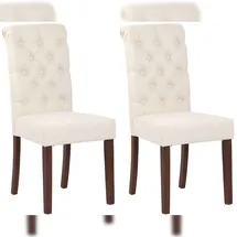 deluke Esszimmerstuhl WALES Stoff creme 2er Set