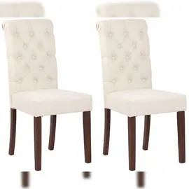 deluke Esszimmerstuhl WALES Stoff creme 2er Set