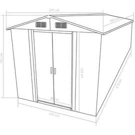 vidaXL Geräteschuppen 4,75 x 2,45 m anthrazit