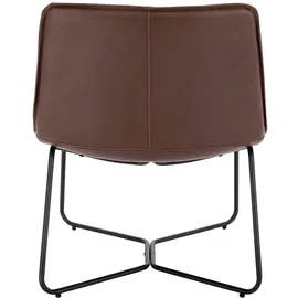 Svita Loungesessel Cocktailsessel Clubsessel ohne Armlehnen Metall-Gestell Leder-Optik Braun