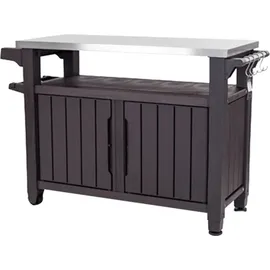 KETER Grilltisch 134 x 88 cm Edelstahl Braun