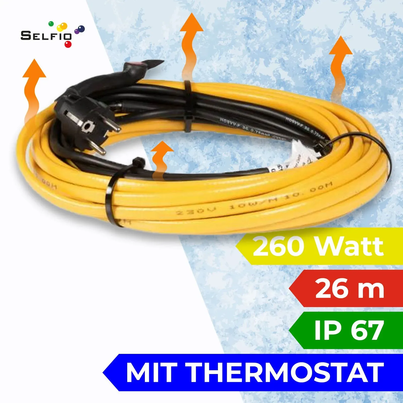 Rohrbegleitheizung Frostschutz-Heizleitung 26 m 260 Watt