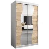 abiks möbel Schwebetürenschrank MADRYT 120 x 200 x 62 cm Weiß