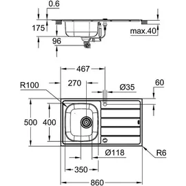 Grohe Set aus Einbauspüle und Küchenarmatur Edelstahl