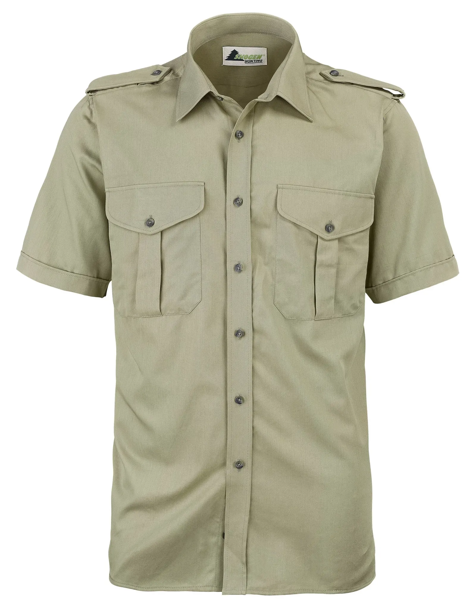 Skogen Herren-Forstdiensthemd Slim Fit, Kurzarm, schilf, 41