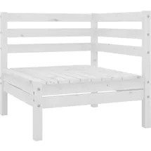 vidaXL Garten-Ecksofa Weiß Massivholz