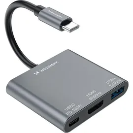 wozinsky WHCH-01 USB C Hub 100W HDMI 4K grau