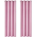 Deconovo Single Blackout Curtains Thermo-Verdunkelungsvorhänge für Schlafzimmer, Polyester, 140 x 260, 2