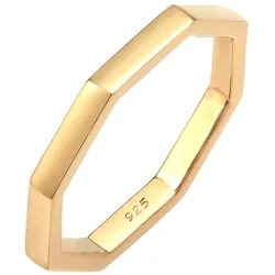 Elli Pinky Ring Achteckform Geo Look 925 Silber 54 Damen 