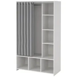 VCM Kit Kleiderschrank mit Vorhang hellgrau.