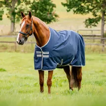 Horseware Ireland Weidedecke Amigo 0g Ripstop 900D Turnout Decke Navy/Titanium Grey 155 cm - Blau