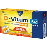 D-Vitum forte Vitamin D und K für Erwachsene D3 2000 IE natürliche K2 MK-7 75 mcg 36 Kapseln Oleofarm