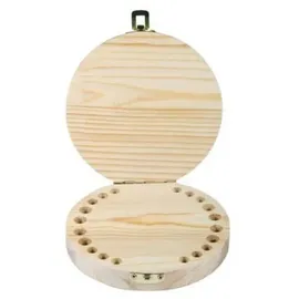 Rayher Holzbox für Milchzähne 12 cm ø 1-tlg. Natur