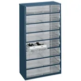 RAACO Kleinteilemagazin Polypropylen/Stahlblech 16 Schubladen blau