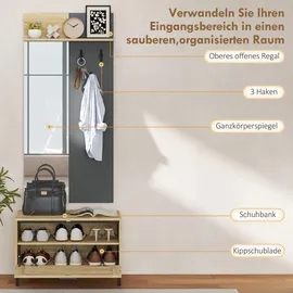 Homcom Garderoben-Set 60 x 13,5 x 127,5 cm beige