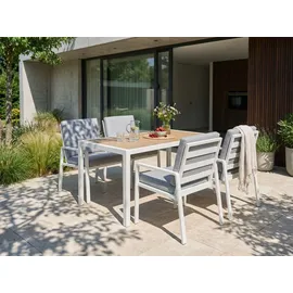 Beliani Gartenmöbel Set 5-tlg. Weiß/Grau