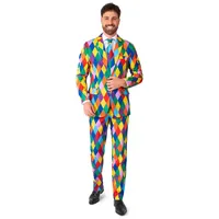 SuitMeister Partyanzug Clown Partyanzug - Karneval Faschingskostüm Herren, Ein Anzug für Narren! bunt M