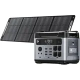 OUKITEL 2400W Powerstation mit 220W Solarpanel, 2048Wh LiFePO4 Solar Generator mit 4x2400W, Tragbare Powerstation für Wohnung Reise Camping