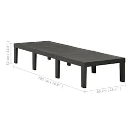 vidaXL Sonnenliege Kunststoff Anthrazit