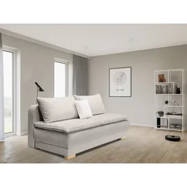 Home Affaire Schlafsofa HOME AFFAIRE "Bea, B: 218 cm, Liegel. 158x198 cm", grau (taupe), B:218cm T:96cm, 100%Polyester, Sofas, Schlafsofa, Bettfunktion, Bettkasten & 1 Zierkissen, Dauerschlafsofa mit Boxspring