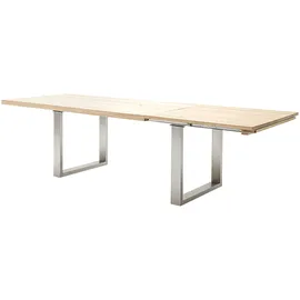 MCA Furniture MCA Esstisch Dayton Eiche Bianco massiv geölt), - ausziehbar - edelstahl 180/280 100cm