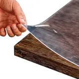 Ertex Tischfolie Transparent 2.2mm Mit Abgeschrägter Kante - Tischschutz in Verschiedenen Größen und Wunschmaß - PVC Schutzfolie für Tisch 45 x 40cm