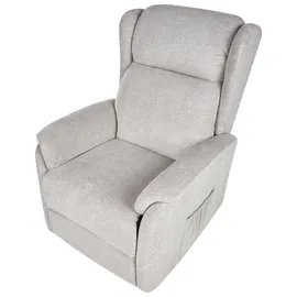 Beliani Fernsehsessel ELEGY Polyester 72 x 86 x 80 cm Hellgrau elektrisch mit Fußstütze