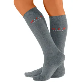H.I.S. Kniestrümpfe H.I.S, Mädchen, Gr. 27-30, grau (schwarz, anthrazit, hellgrau, grau), Baumwolle, Elasthan (LYCRA), Polyamid, unifarben, elastisch, Socken Kniestrümpfe, mit verstärkten Belastungszonen