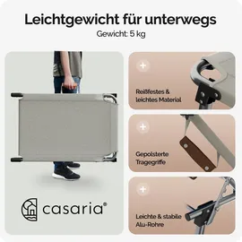 CASARIA Sonnenliege Klappbar 190 x 60 x 150 cm Creme