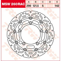 TRW Lucas Bremsscheibe MSW260RAC, schwimmend