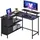 VASAGLE L-förmiger Schreibtisch, 2 geräumige Schubladen, Computertisch mit Monitorständer, Eckschreibtisch, Gaming-Tisch mit Verstellbarer Ablage 115 x 105cm ebenholzschwarz LWD097B56