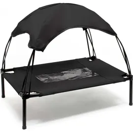 fudajo Hundebett mit Dach M 76 x 60 x 16 cm schwarz