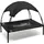 fudajo Hundebett mit Dach M 76 x 60 x 16 cm schwarz