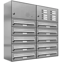 AL Briefkastensysteme Premium Edelstahl Briefkastenanlage Silber