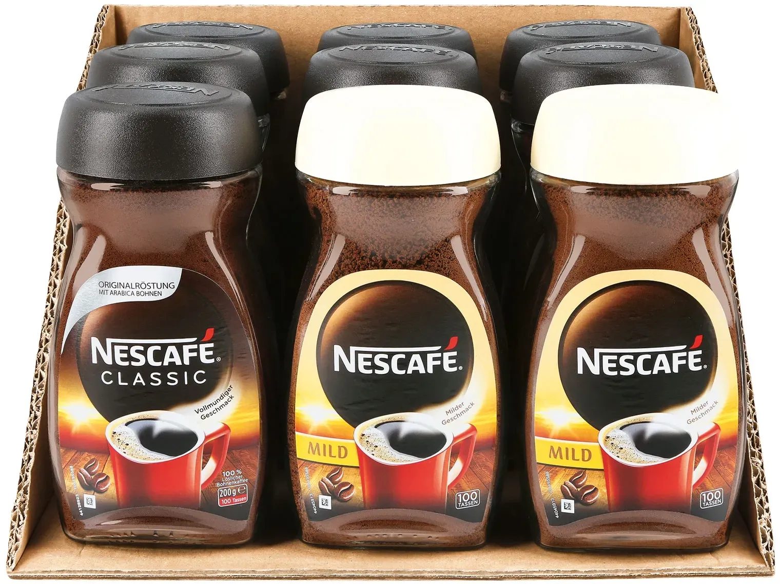 Nescafé Classic 200 g, verschiedene Sorten, 9er Pack