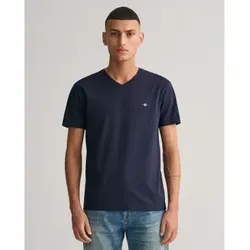 Gant für Herren. 2003186 Shield V-Ausschnitt T-shirt navy (XXL), Lässig, Baumwolle, Kurzarm, Marine
