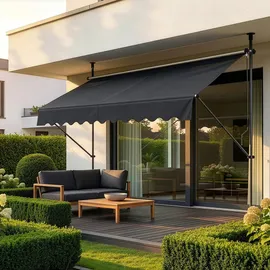 pro.tec Klemmmarkise Stem 250 x 120 cm grau
