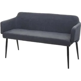 MCW Sitzbank MCW-L13, Esszimmerbank Bank Polsterbank Garderobenbank Rückenlehne Armlehne Stoff/Textil 133cm ~ anthrazit