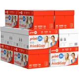 print24 Druckerpapier Kopierpapier 70000 Blatt (140 x 500) DIN A4 80 g Premium Hochweiß CIE 160 Testsieger PEFC Umweltzertifikat
