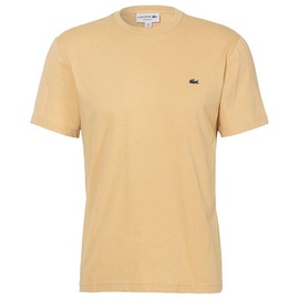 Lacoste T-Shirt mit Rundhalsausschnitt und Label-Stitching, Beige, S