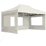 vidaXL Profi-Partyzelt Faltbar mit Wänden Aluminium 4,5x3 m Creme