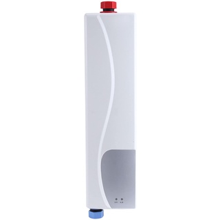 JTLB Elektrischer Warmwasser Bereiter, 220V 3000W Mini-Instant-Elektro-Warmwasser Bereiter, Tanklose Dusche Warmwasser Bereiter Küche Bad Haushalts Wäsche Wasserhahn (rot) (Weißer