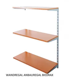 Wandregal - Anbauregal 35 x 60 x 100 cm, Farbe silber - 3 Fachboden Kirsche